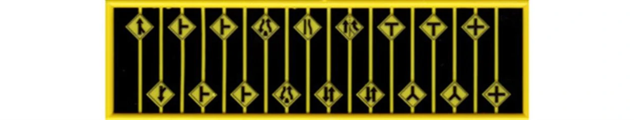 Tichy Train Group 2617 - Road Path Warning Signs #2 - 18 Pcs - N Scale 3 Tichy Train Group 2617 - Road Path Warning Signs #2 - 18 Pcs - N Scale