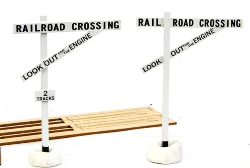 Banta Modelworks 2032 - Early Style Crossing Signs, Enough For 10 Crossings - HO Scale Kit