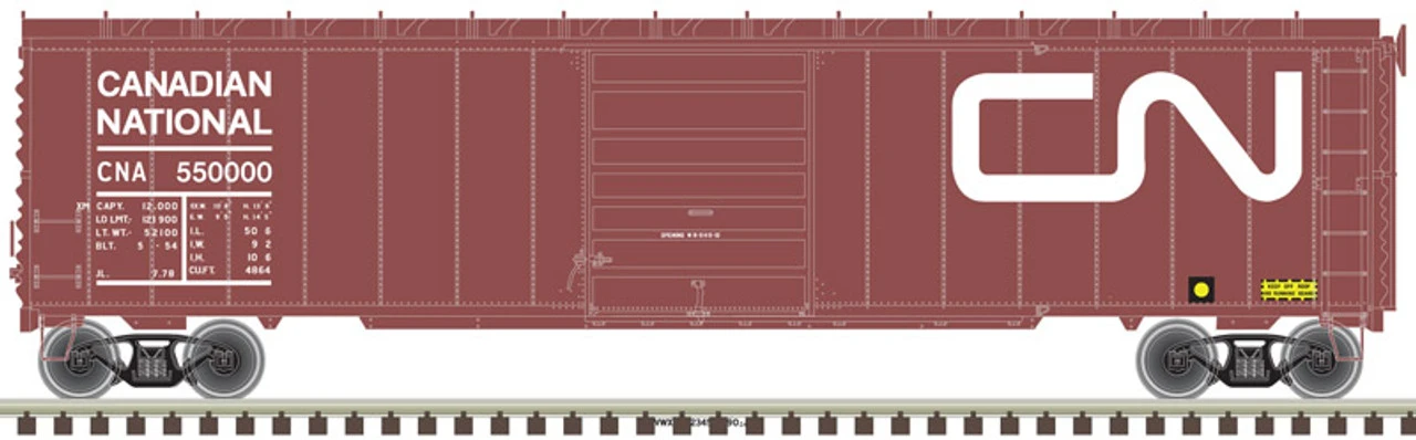 Atlas 20005863 - 50' Postwar Single Door Box Car Canadian National (CN) 550017 - HO Scale 3 Atlas 20005863 - 50' Postwar Single Door Box Car Canadian National (CN) 550017 - HO Scale