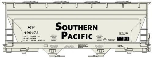 Accurail 2211 - 2-Bay ACF Covered Hopper Southern Pacific (SP) 490473 - HO Scale Kit