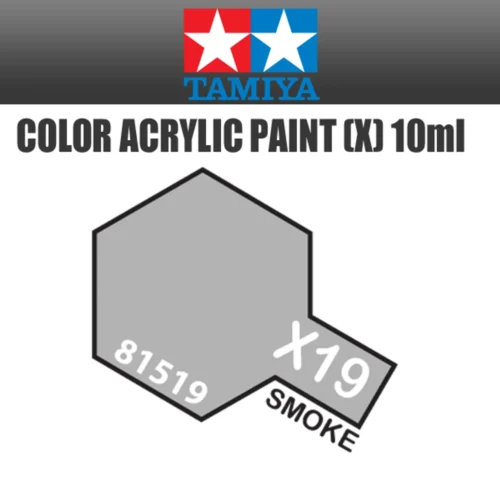 Tamiya 81519 - Acrylic Mini X-19 Smoke - 10ml Bottle