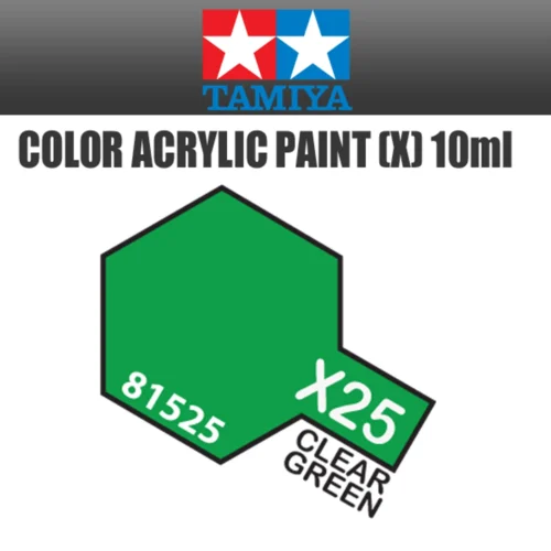 Tamiya 81525 - Acrylic Mini X-25 Clear Green - 10ml Bottle