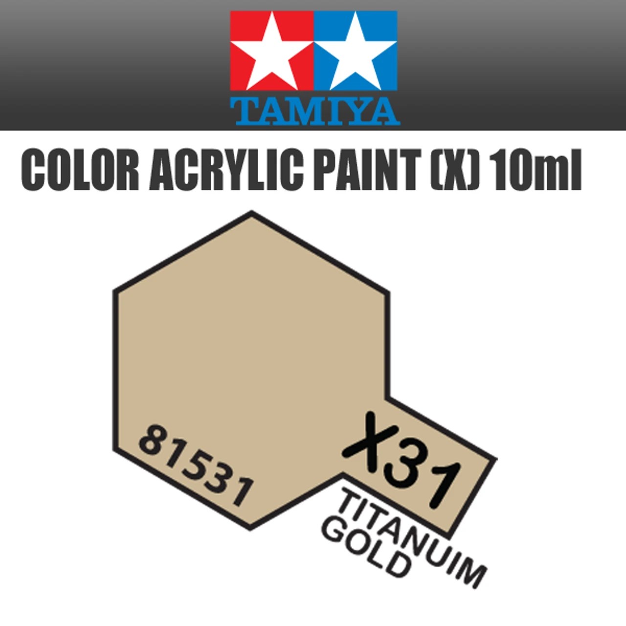 Tamiya 81531 - Acrylic Mini X-31 Titanium Gold - 10ml Bottle 3 Tamiya 81531 - Acrylic Mini X-31 Titanium Gold - 10ml Bottle