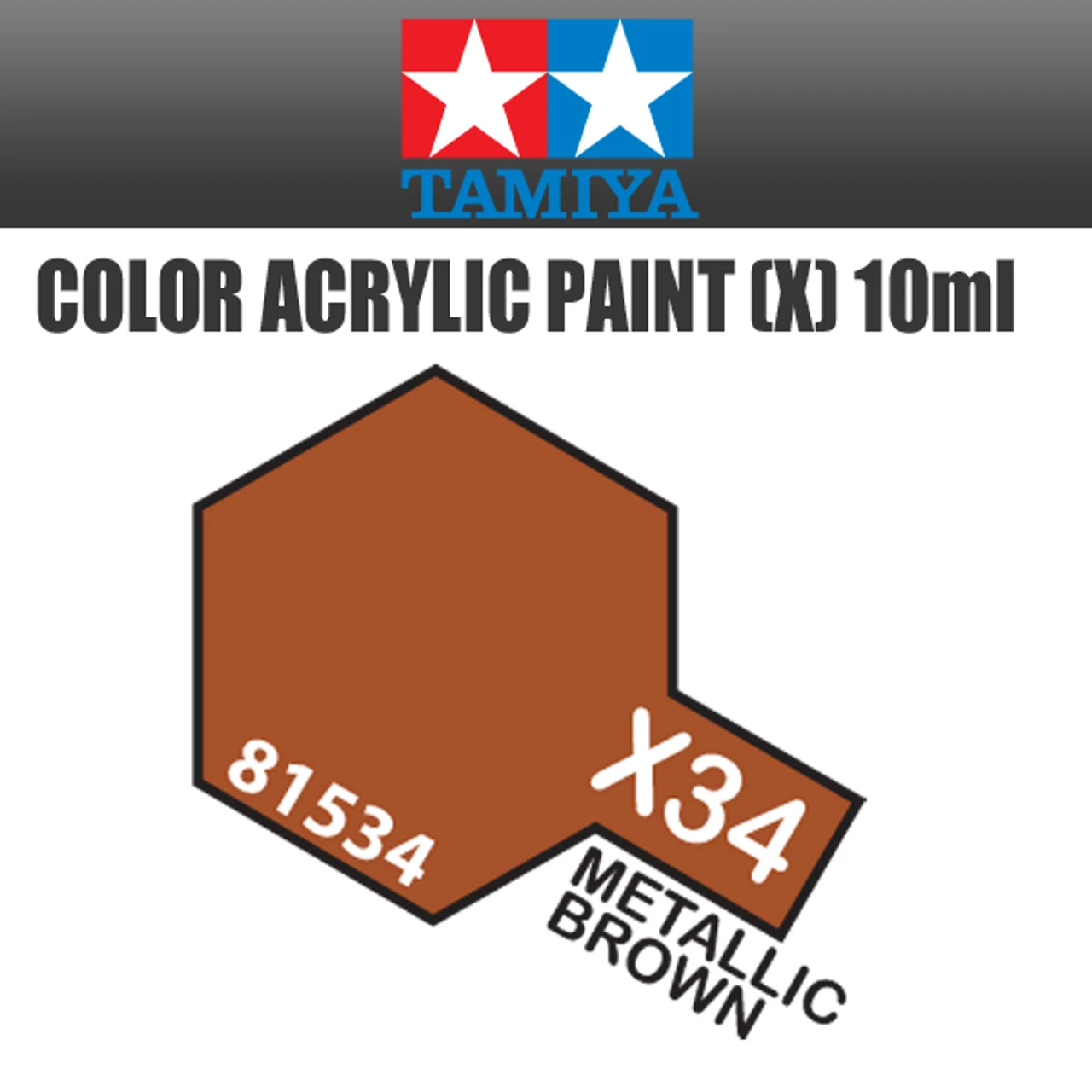 Tamiya 81534 - Acrylic Mini X-34 Metallic Brown - 10ml Bottle 3 Tamiya 81534 - Acrylic Mini X-34 Metallic Brown - 10ml Bottle