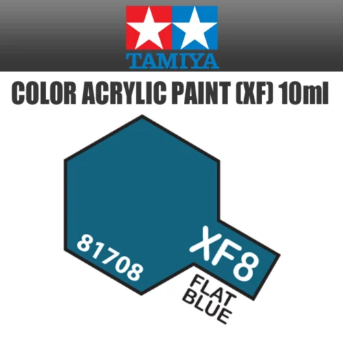 Tamiya 81708 - Acrylic Mini XF-8 Flat Blue - 10ml Bottle