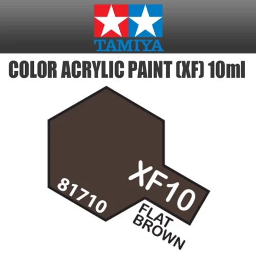 Tamiya 81710 - Acrylic Mini XF-10 Flat Brown - 10ml Bottle