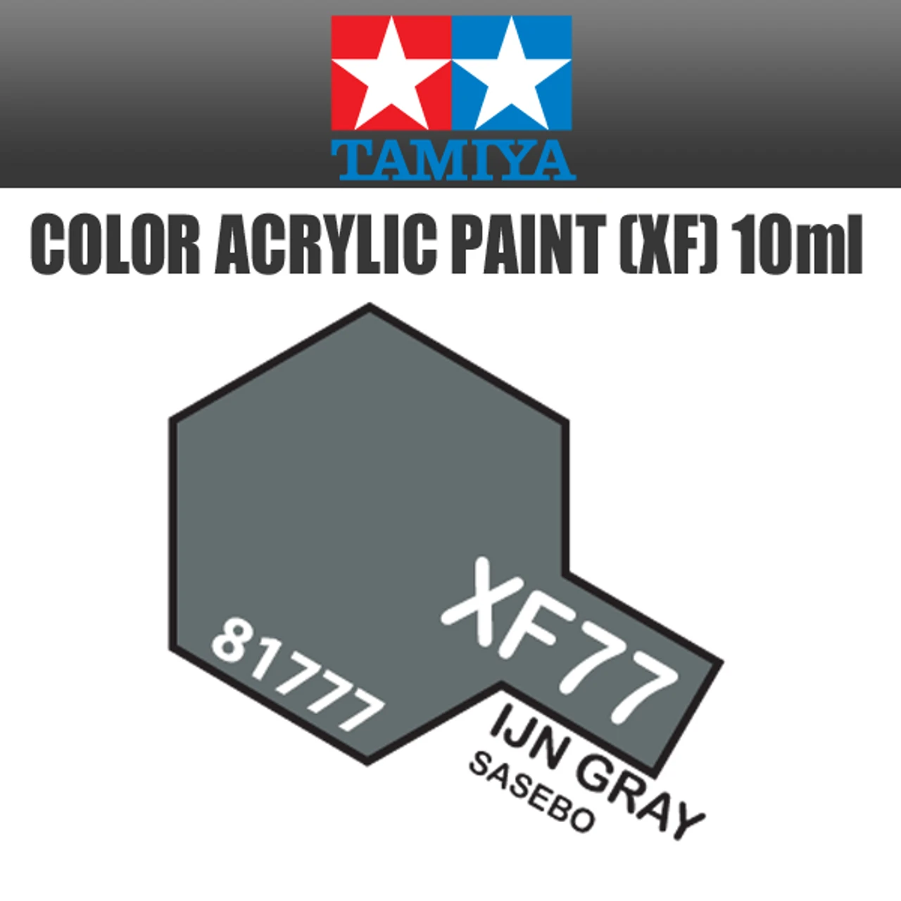 Tamiya 81777 - Acrylic Mini XF-77 IJN Gray Sasebo Arsenal - 10ml Bottle 3 Tamiya 81777 - Acrylic Mini XF-77 IJN Gray Sasebo Arsenal - 10ml Bottle
