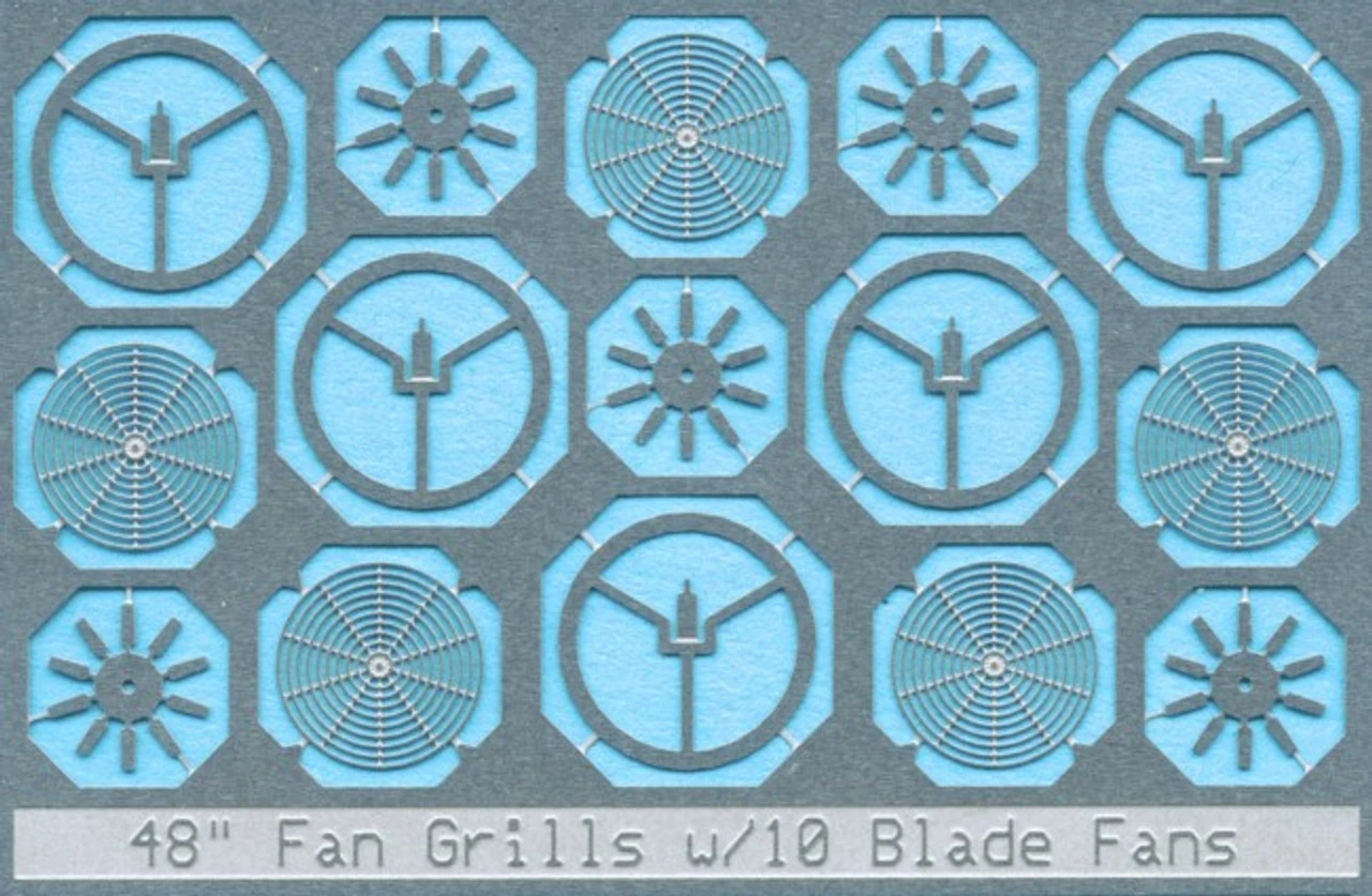 BLMA #82 - 48" Fan Grills - W/o Center Plate 10 Blade - N Scale 3 BLMA #82 - 48" Fan Grills - W/o Center Plate 10 Blade - N Scale