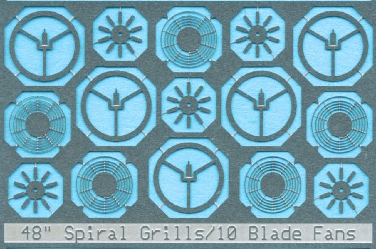 BLMA #84 - 48" Fan Grills - W Center Plate 10 Blade - N Scale 3 BLMA #84 - 48" Fan Grills - W Center Plate 10 Blade - N Scale