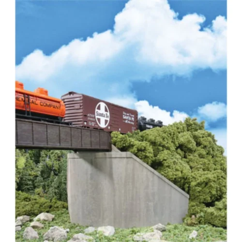 Walthers Cornerstone 933-4551 - Sngl-Trk Cncrt Abtmnts 2/ - HO Scale