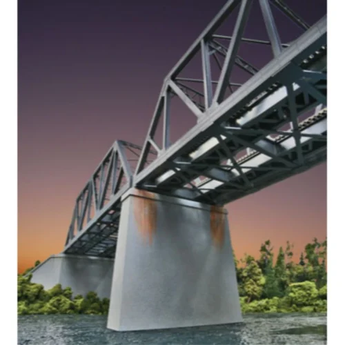 Walthers Cornerstone 933-4552 - Dbl-Trk Cncrt Piers 2/ - HO Scale