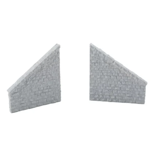 Walthers Cornerstone 933-4586 - Rlrd Brdg Stn Wng Wlls 2/ - HO Scale