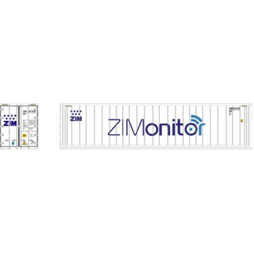Atlas 20006731 - 40' Refrigerated Container [3-PACKS] ZIM (Monitor) Set #2 (White/Blue) ZIM (Monitor) (ZMOU) 8817477, 8817522, 8817630 - HO Scale