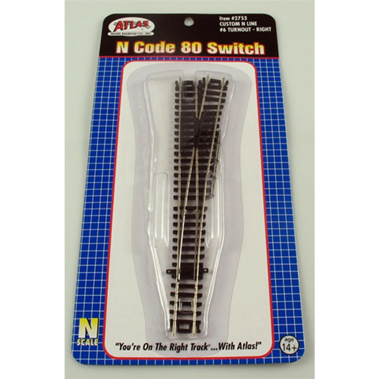 Atlas 2753 - #6 Turnout - Custom Right - Code 80 N Scale 3 Atlas 2753 - #6 Turnout - Custom Right - Code 80 N Scale