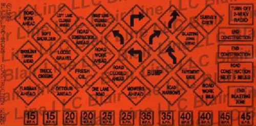 Blair Line 004 - Construction Zone Signs - N Scale