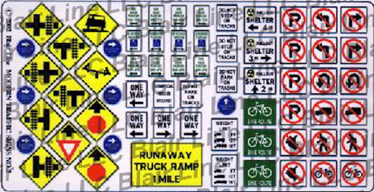 Blair Line 047 - Modern Traffic Signs - N Scale 3 Blair Line 047 - Modern Traffic Signs - N Scale