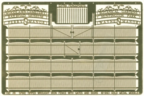 Gold Medal Models 160-29 - Spike Tipped Wrought Iron Fence W/gates- N Scale