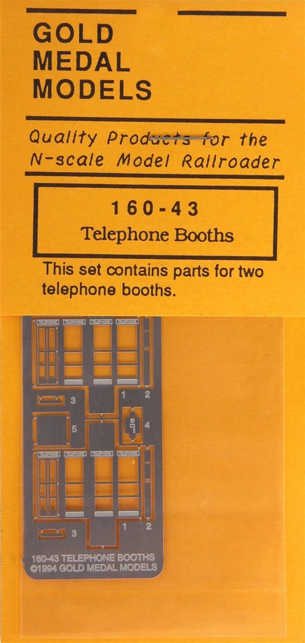 Gold Medal Models 160-43 - Telephone Booths (2)- N Scale 3 Gold Medal Models 160-43 - Telephone Booths (2)- N Scale