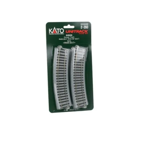 Kato 2-260 - Curve Track R16 7/8'' - 22.5 Degree 4 Pcs. - HO Scale