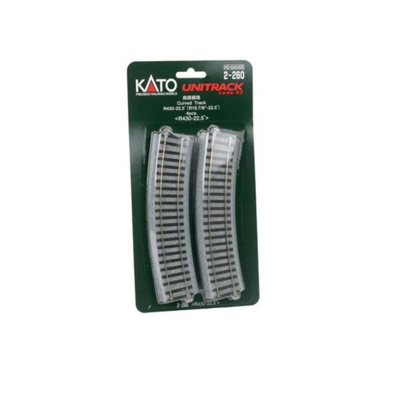 Kato 2-260 - Curve Track R16 7/8'' - 22.5 Degree 4 Pcs. - HO Scale 3 Kato 2-260 - Curve Track R16 7/8'' - 22.5 Degree 4 Pcs. - HO Scale