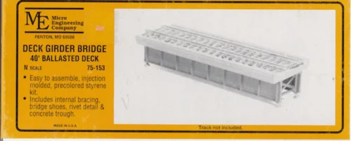 Micro Engineering 75-153 - Deck Girder Bridge, 40ft Ballasted - N Scale