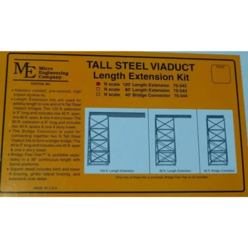 Micro Engineering 75-543 - Tall Steel Viaducts 80-ft Length Extension Kit - N Scale