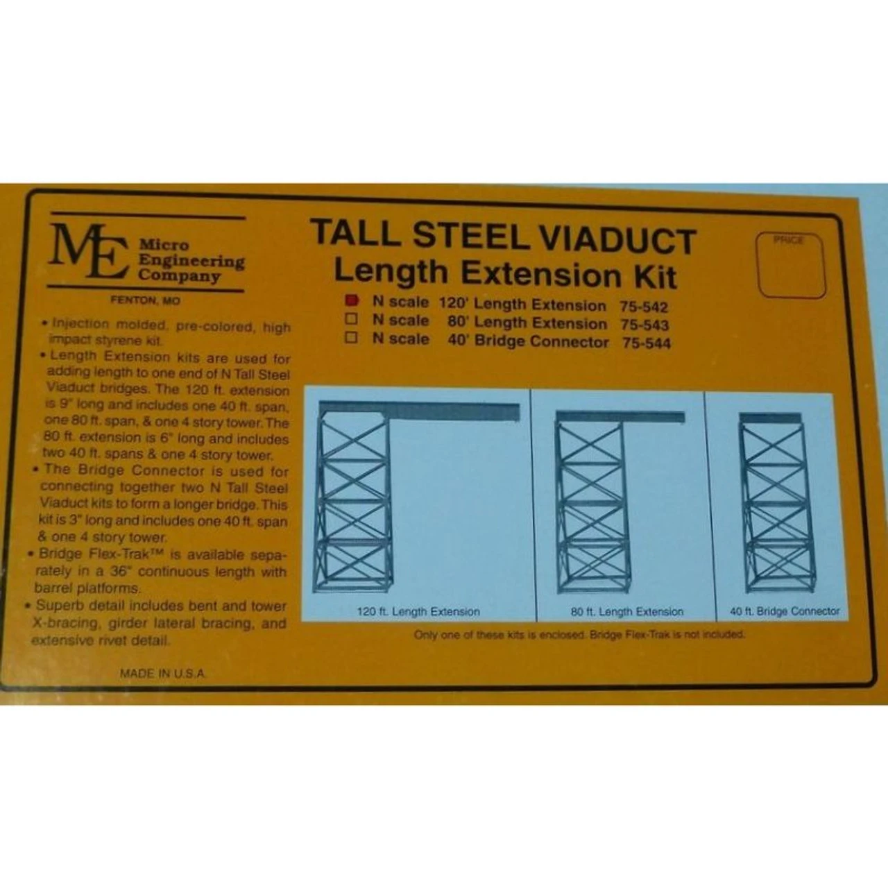 Micro Engineering 75-543 - Tall Steel Viaducts 80-ft Length Extension Kit - N Scale 3 Micro Engineering 75-543 - Tall Steel Viaducts 80-ft Length Extension Kit - N Scale