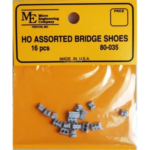 Micro Engineering 80-035 - Assorted Bridge Shoes (wm) (16) - HO Scale