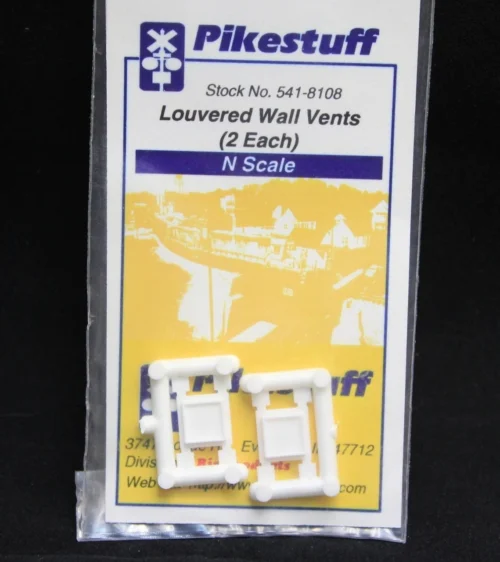 Pikestuff 541-8108 - Louvered Wall Vents (2 Each) - N Scale Kit