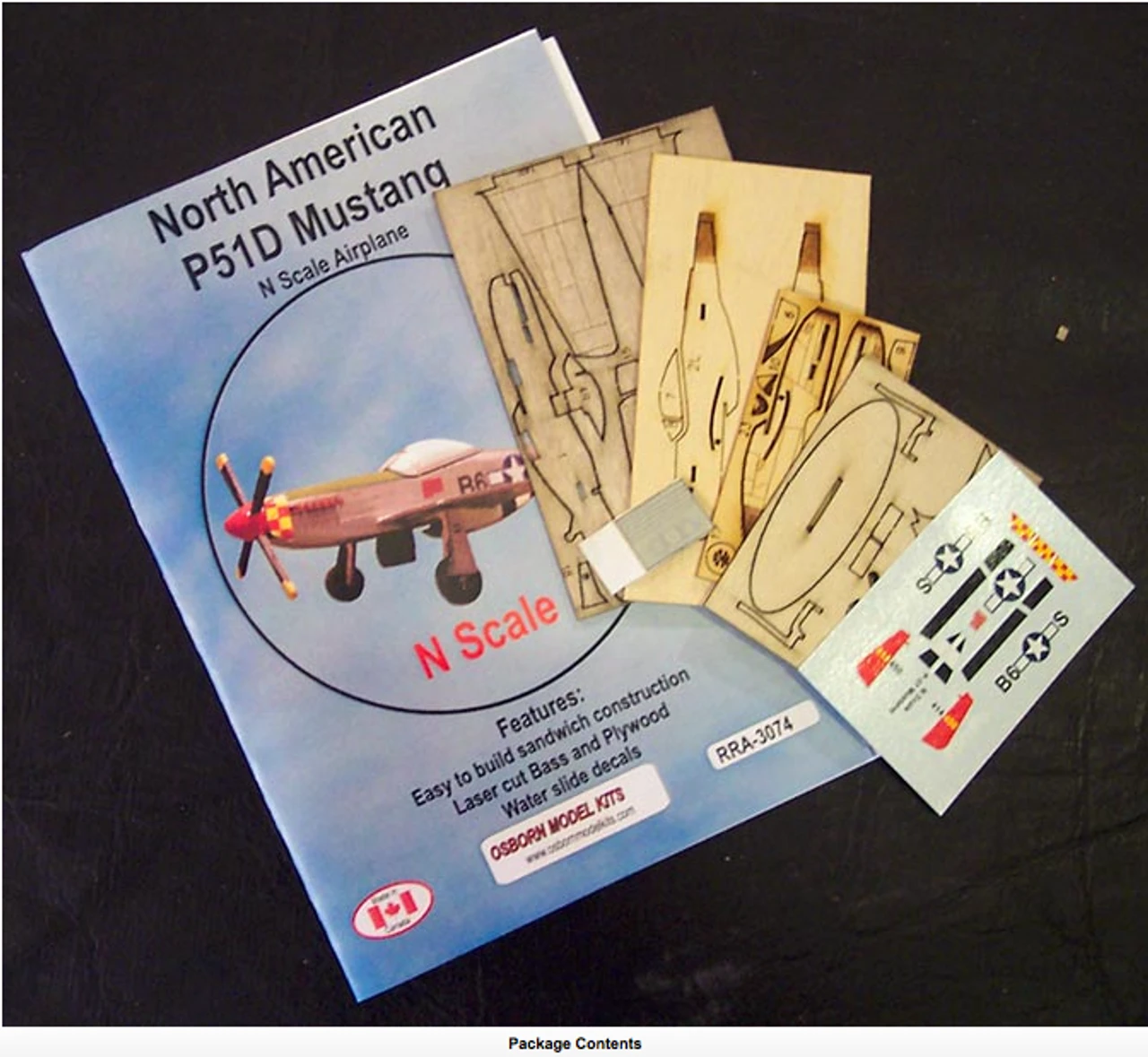 Osborn Models 3074 - P-51D Mustang - N Scale Kit 3 Osborn Models 3074 - P-51D Mustang - N Scale Kit