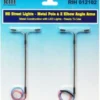 Rock Island Hobby 012102 - HO Scale Street Lights W Vertical Pole And 2 Elbow Arms - HO Scale