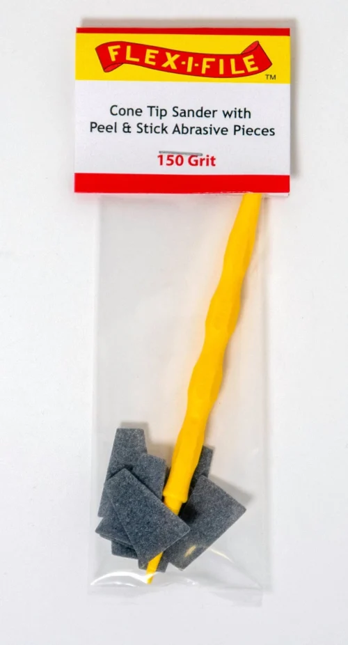 Flex-i-File CS150 - Cone-Tip Sander -- 150 Grit Abrasive Pieces (10) & Handle
