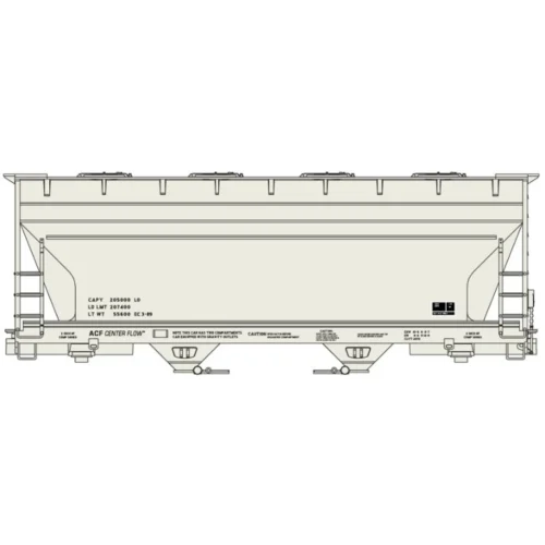 Accurail 2292 - ACF 2-Bay Covered Hopper - 1980's With Consolidated Stencil, Data Only - HO Scale Kit