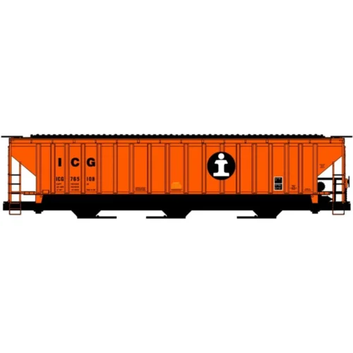 Accurail 81491 - 50' PS 3-Bay Covered Hopper Illinois Central Gulf (ICG) 765108 - HO Scale Kit