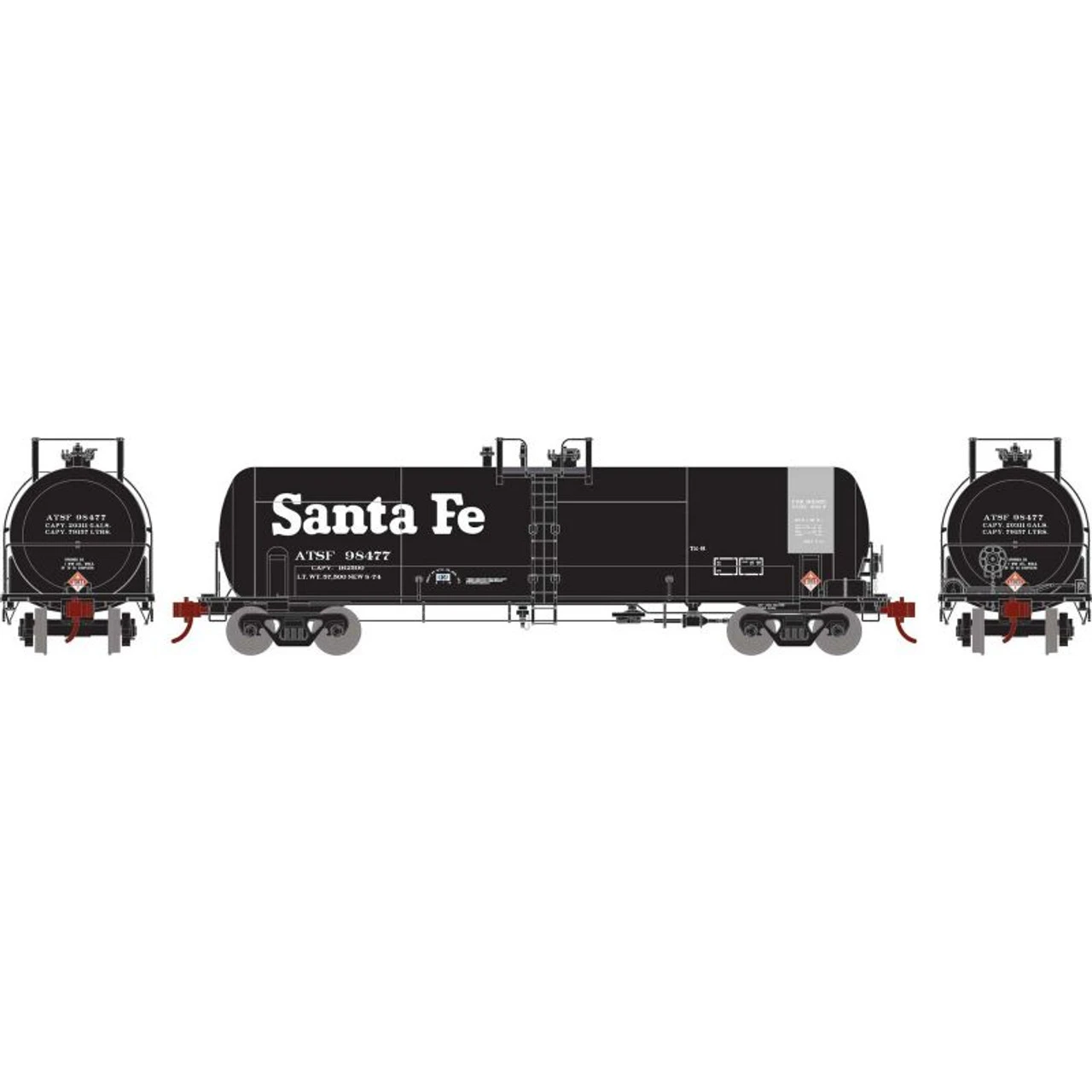 Athearn RTR 15944 - RTC 20,900 Gallon Tank Atchison, Topeka And Santa Fe (ATSF) 98477 - HO Scale 3 Athearn RTR 15944 - RTC 20,900 Gallon Tank Atchison, Topeka And Santa Fe (ATSF) 98477 - HO Scale