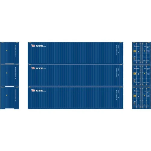 Athearn 27048 - 40' Corrugated HC Container (Set #1, 3 Pack) NYK Logistics - HO Scale