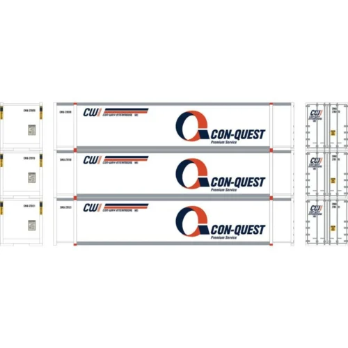 Athearn RTR 27688 - 48' Container [3 Pack] Conquest (CWIU) - HO Scale