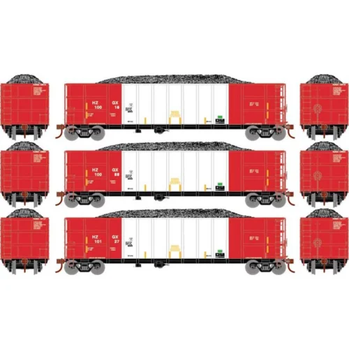Athearn RTR 7480 - Thrall High Side Gondola W/Load Herzog (HZGX) 10016, 10088, 10127 - HO Scale