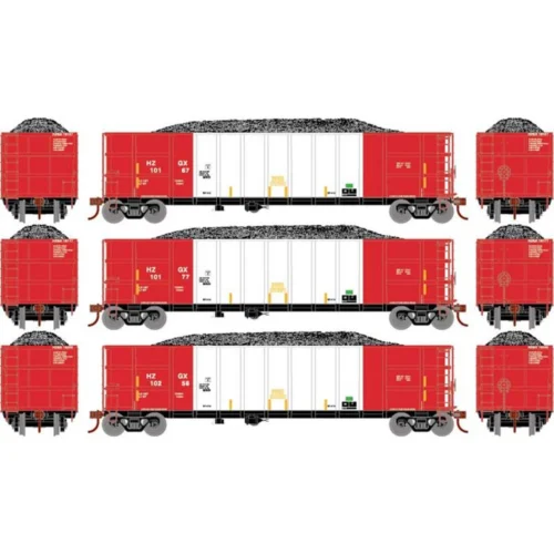 Athearn RTR 7481 - Thrall High Side Gondola W/Load Herzog (HZGX) 10167, 10177, 10256 - HO Scale