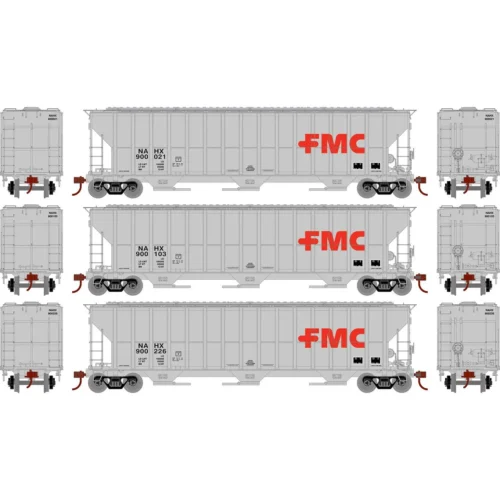 Athearn RTR 81582 - FMC 4700 Covered Hopper NAHX 900021, 900103, 900226 - HO Scale