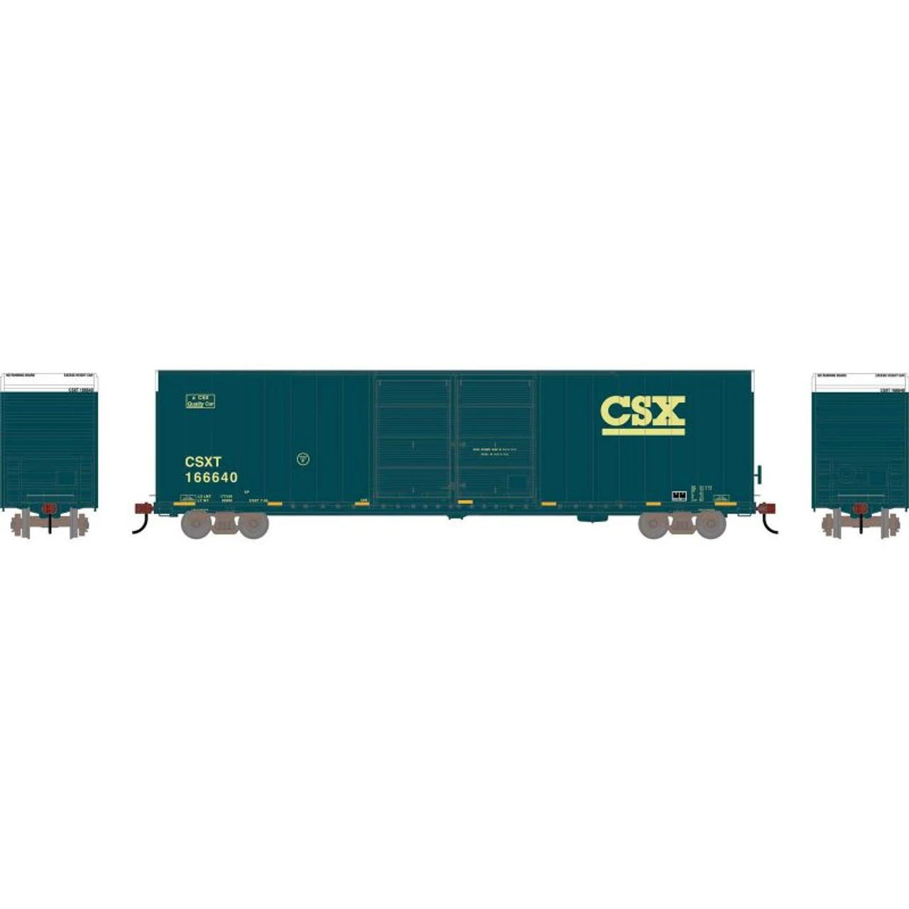 Athearn RTR 90570 - 60' Hi-Cube Boxcar CSX (CSXT) 166640 - HO Scale 3 Athearn RTR 90570 - 60' Hi-Cube Boxcar CSX (CSXT) 166640 - HO Scale