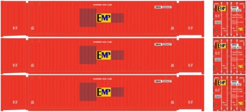 Atlas 20006663 - 53' JINDO Container (3) EMP - HO Scale