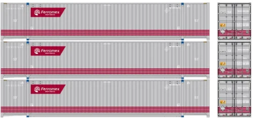 Atlas 20006668 - 53' JINDO Container (3) Ferromex (FXE) - HO Scale