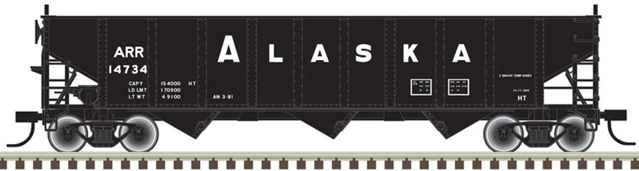 Atlas 20006916 - AAR 70 Ton 3-Bay Open Hopper Alaska Railroad (ARR) 14803 - HO Scale