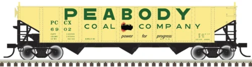 Atlas 20006918 - AAR 70 Ton 3-Bay Open Hopper Peabody Coal (PCCX) 6923 - HO Scale