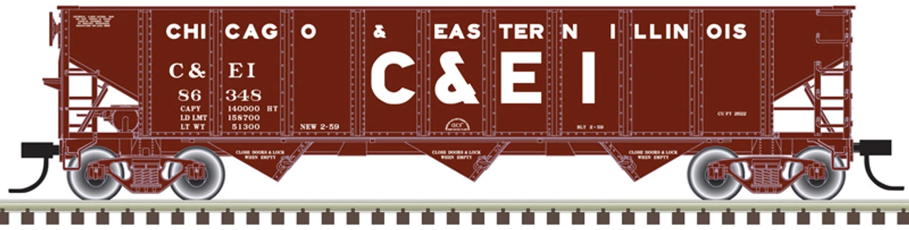 Atlas 20006920 - AAR 70 Ton 3-Bay Open Hopper Chicago & Eastern Illinois (C&EI) 86327 - HO Scale 3 Atlas 20006920 - AAR 70 Ton 3-Bay Open Hopper Chicago & Eastern Illinois (C&EI) 86327 - HO Scale