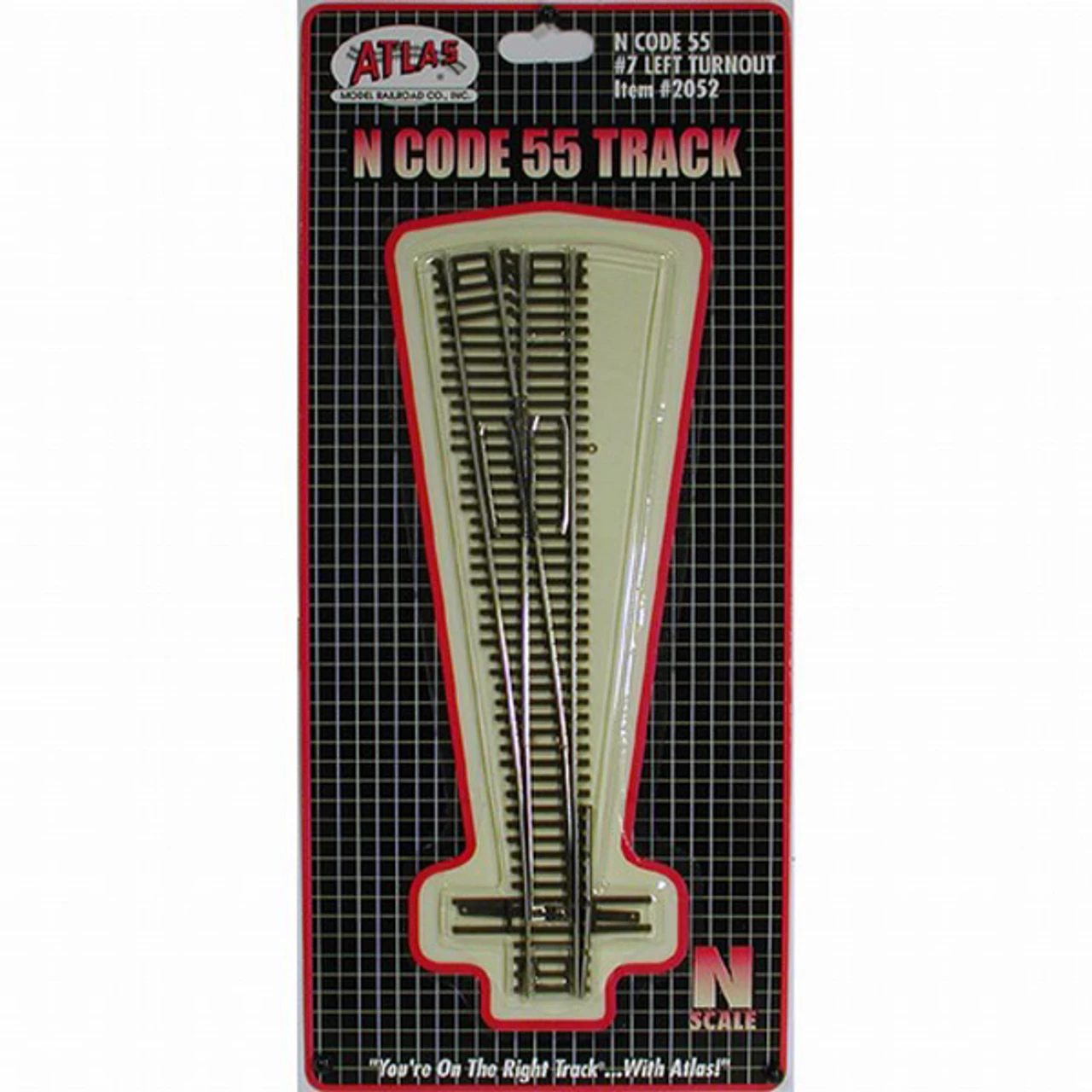 Atlas 2052 - Code 55 #7 Turnout - Left - N Scale 3 Atlas 2052 - Code 55 #7 Turnout - Left - N Scale