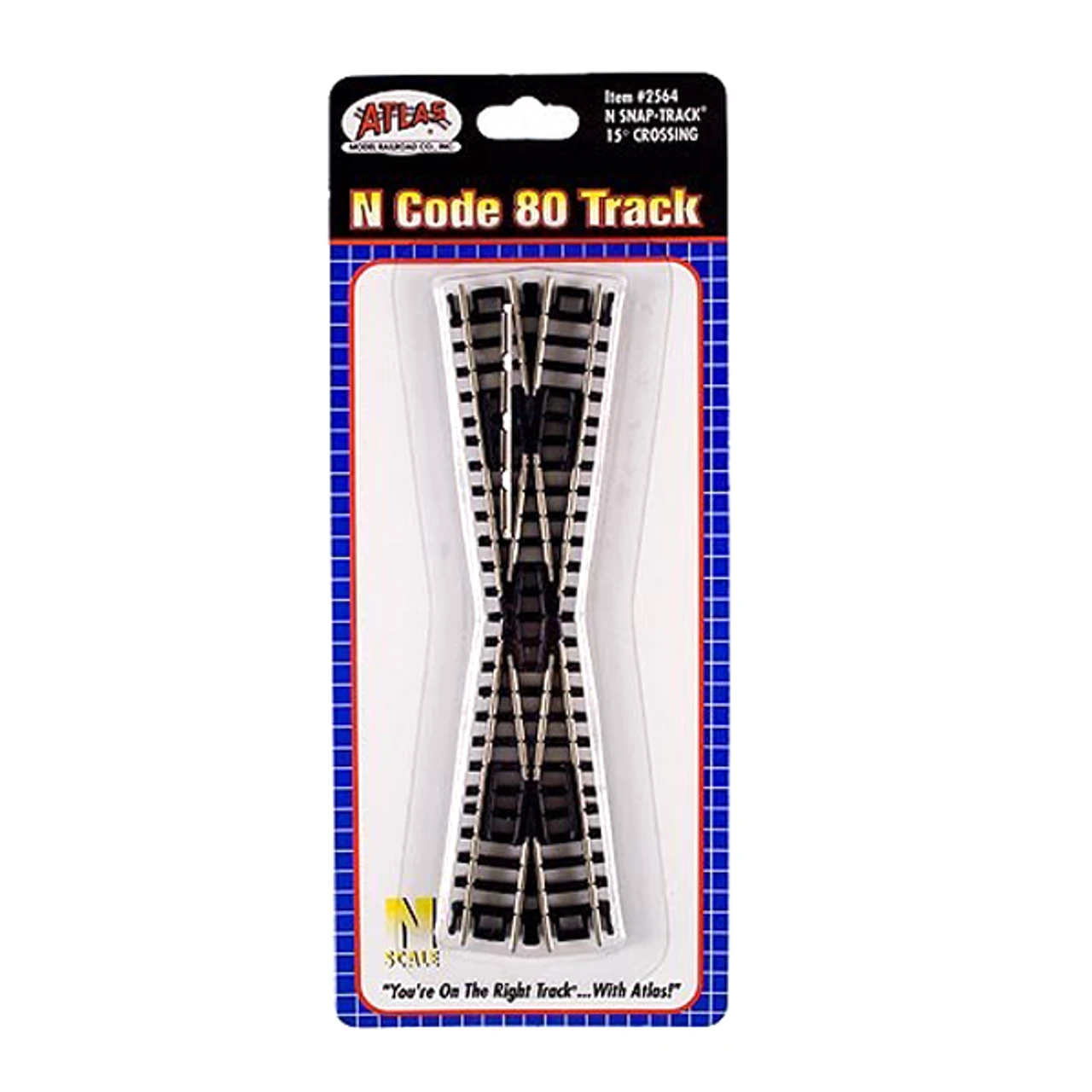 Atlas 2564 - 15 Degree Crossing - Code 80 N Scale 3 Atlas 2564 - 15 Degree Crossing - Code 80 N Scale