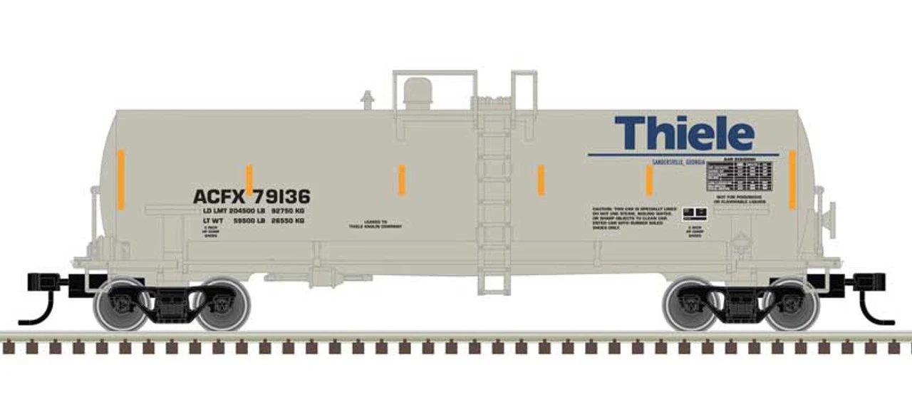 Atlas 50006163 - ACF 14,000-Gallon Kaolin Tank Car Thiele (ACFX) 79136 - N Scale 3 Atlas 50006163 - ACF 14,000-Gallon Kaolin Tank Car Thiele (ACFX) 79136 - N Scale