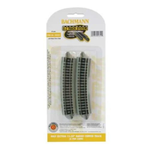 Bachmann 44824 - EZ Track 15-1/2" Radius 1/2 Curve 6pc - N Scale